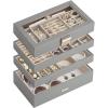 imageSONGMICS Stackable Jewelry Trays 4Tier Jewelry Box Drawer Jewelry Organizer with Glass Lid Removable Dividers for Vanity Table 67 x 11 x 72 Inches Gift Idea Cloud White UJBC164W01Dove Gray