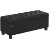 imageSONGMICS Storage Bench with Armrests Ottoman for Living Room Bedroom Entryway Steel Legs Dark Gray ULOM072G01Classic Black