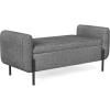 imageSONGMICS Storage Bench with Armrests Ottoman for Living Room Bedroom Entryway Steel Legs Dark Gray ULOM072G01Dark Gray