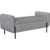 imageSONGMICS Storage Bench with Armrests Ottoman for Living Room Bedroom Entryway Steel Legs Dark Gray ULOM072G01Light Gray