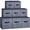 imageSONGMICS Storage Cubes 157 x 118 x 95 Inches NonWoven Fabric Bins with Double Handles Set of 3 Closet Organizers for Shelves Foldable for Clothes Cattail Gray UROB440G01Navy Blue