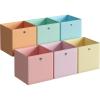 imageSONGMICS Storage Cubes Set of 6 Foldable Storage Boxes 118 x 118 x 118 Inches Closet Organizers for Shelf Rainbow Storage Bins Colorful Fabric Bins for Bedroom Living Room URFB230X01L 13L x 13W x 13H