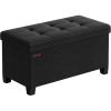 imageSONGMICS Storage Ottoman Bench Foldable Foot Rest with Legs 15 x 43 x 157 Inches End of Bed Bench Storage Chest Load up to 660 lb for Living Room Bedroom Entryway Midnight Blue ULSF018I01Ink Black