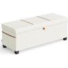 imageSONGMICS Storage Ottoman Bench Foot Rest with Legs 157 x 433 x 157 Inches End of Bed Bench Storage Chest Load up to 660 lb for Living Room Bedroom Entryway Dark Gray ULSF088G01Cream White