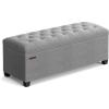 imageSONGMICS Storage Ottoman Bench Foot Rest with Legs 157 x 433 x 157 Inches End of Bed Bench Storage Chest Load up to 660 lb for Living Room Bedroom Entryway Dark Gray ULSF088G01Light Gray
