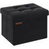 imageSONGMICS Storage Ottoman Foldable Small Ottoman Foot Rest 15 Inches Foot Stool Load up to 660 lb for Living Room Bedroom Dorm Jelly Pink ULSF227R01Ink Black