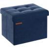 imageSONGMICS Storage Ottoman Foldable Small Ottoman Foot Rest 15 Inches Foot Stool Load up to 660 lb for Living Room Bedroom Dorm Jelly Pink ULSF227R01Midnight Blue