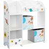 imageSONGMICS Toy and Book Organizer for Kids Storage Unit with 2 Storage Boxes for Playroom Childrens Room Living Room White UGKR42WT 93 x 30 x 100 centimetersCloud White  Motif