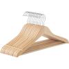 imageSONGMICS Wooden Hangers Pack of 24 Coat Hangers NonSlip Pants Bar 360 Swivel Hooks for Jackets Shirts Coats Natural Wood UCRW010N2412 Pack