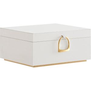 imageSONGMICS 2Layer Jewelry Box Jewelry Organizer with Handle Removable Jewelry Tray Jewelry Storage Floating Effect 81 x 94 x 43 Inches Gift Idea White UJBC165W01White
