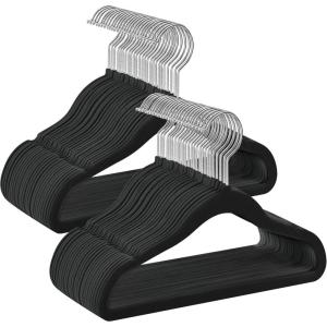 imageSONGMICS Baby Kids Hangers 50 Pack for Closet 118 x 81 Inches Rose Gold 360 Swivel Hooks SpaceSaving Clothes Velvet Hangers for Nursery NonSlip Jelly Pink UCRF027P01Black