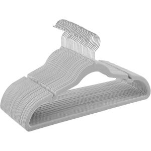 imageSONGMICS Velvet Hangers 50 Pack NonSlip Clothes Hangers with Shoulder Notches Pants Bar 360 Swivel Hook SpaceSaving for Closet Ink Black UCRF029B05Dove Gray