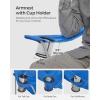 imageSONGMICS 2 Pack Folding Camping Chairs Load 330 lb Cup Holder and High Backrest HeavyDuty Structure for Lawn Garden Fishing TerraceBlue