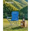 imageSONGMICS 2 Pack Folding Camping Chairs Load 330 lb Cup Holder and High Backrest HeavyDuty Structure for Lawn Garden Fishing TerraceBlue