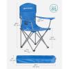 imageSONGMICS 2 Pack Folding Camping Chairs Load 330 lb Cup Holder and High Backrest HeavyDuty Structure for Lawn Garden Fishing TerraceBlue