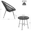 imageSONGMICS 3Piece Outdoor Seating Acapulco Chair Modern Patio Furniture Set Glass Top Table and 2 Chairs Indoor and Outdoor Conversation Bistro Set Ink Black UGGF011B01Ink Black