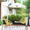 imageSONGMICS 3Piece Outdoor Seating Acapulco Chair Modern Patio Furniture Set Glass Top Table and 2 Chairs Indoor and Outdoor Conversation Bistro Set Ink Black UGGF011B01Yellow