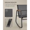 imageSONGMICS 3Piece Patio Furniture Set Garden Coversation Set 2 Rocking Chairs Table Outdoor Lawn Backyard Steel with Armrests Breathable Synthetic Fabric Ink Black UGGF0027B01Ink Black