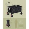 imageSONGMICS 40Gallon Collaspible Wagon Wagons Carts Foldable for Camping Garden Outdoor with Handle Holds up to 330 lb 4 Removable Wheels SpaceSaving Ink Black UGFW115B01Ink Black
