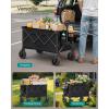 imageSONGMICS 40Gallon Collaspible Wagon Wagons Carts Foldable for Camping Garden Outdoor with Handle Holds up to 330 lb 4 Removable Wheels SpaceSaving Ink Black UGFW115B01Ink Black