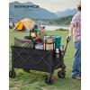 imageSONGMICS 40Gallon Collaspible Wagon Wagons Carts Foldable for Camping Garden Outdoor with Handle Holds up to 330 lb 4 Removable Wheels SpaceSaving Ink Black UGFW115B01Ink Black
