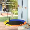 imageSONGMICS 40Inch Saucer Swing for Kids Outdoor 700 lb Load Capacity Tree Swing includes Hanging Kit Blue Orange Yellow and Black UGSW001Y02