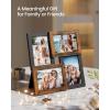 imageSONGMICS 4x6 Collage Picture Frames Family Photo Collage Frame Set of 4 for Wall Decor Glass Front Wall Hanging or Tabletop Ink Black URPF25BKAsh Black  Rustic Brown