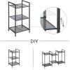 imageSONGMICS 5Tier Storage Rack Bathroom Shelf Extendable Plant Stand with Adjustable Shelf for Bathroom Living Room Balcony Kitchen Black UBSC35BK 118 x 15 x 504 InchesBlack