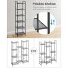 imageSONGMICS 5Tier Storage Rack Bathroom Shelf Extendable Plant Stand with Adjustable Shelf for Bathroom Living Room Balcony Kitchen Black UBSC35BK 118 x 15 x 504 InchesBlack