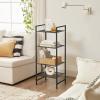 imageSONGMICS 5Tier Storage Rack Bathroom Shelf Extendable Plant Stand with Adjustable Shelf for Bathroom Living Room Balcony Kitchen Black UBSC35BK 118 x 15 x 504 InchesBlack