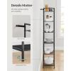 imageSONGMICS 5Tier Storage Rack Bathroom Shelf Extendable Plant Stand with Adjustable Shelf for Bathroom Living Room Balcony Kitchen Black UBSC35BK 118 x 15 x 504 InchesBlack