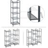 imageSONGMICS 5Tier Storage Rack Bathroom Shelf Extendable Plant Stand with Adjustable Shelf for Bathroom Living Room Balcony Kitchen Black UBSC35BK 118 x 15 x 504 InchesBlack