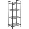 imageSONGMICS 5Tier Storage Rack Bathroom Shelf Extendable Plant Stand with Adjustable Shelf for Bathroom Living Room Balcony Kitchen Black UBSC35BK 118 x 15 x 504 InchesBlack