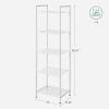 imageSONGMICS 5Tier Storage Rack Bathroom Shelf Extendable Plant Stand with Adjustable Shelf for Bathroom Living Room Balcony Kitchen Black UBSC35BK 118 x 15 x 504 InchesWhite