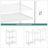 imageSONGMICS 5Tier Storage Rack Bathroom Shelf Extendable Plant Stand with Adjustable Shelf for Bathroom Living Room Balcony Kitchen Black UBSC35BK 118 x 15 x 504 InchesWhite