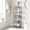 imageSONGMICS 5Tier Storage Rack Bathroom Shelf Extendable Plant Stand with Adjustable Shelf for Bathroom Living Room Balcony Kitchen Black UBSC35BK 118 x 15 x 504 InchesBlack