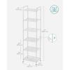 imageSONGMICS 5Tier Storage Rack Bathroom Shelf Extendable Plant Stand with Adjustable Shelf for Bathroom Living Room Balcony Kitchen Black UBSC35BK 118 x 15 x 504 InchesWhite