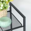 imageSONGMICS 5Tier Storage Rack Bathroom Shelf Extendable Plant Stand with Adjustable Shelf for Bathroom Living Room Balcony Kitchen Black UBSC35BK 118 x 15 x 504 InchesBlack