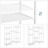 imageSONGMICS 5Tier Storage Rack Bathroom Shelf Extendable Plant Stand with Adjustable Shelf for Bathroom Living Room Balcony Kitchen Black UBSC35BK 118 x 15 x 504 InchesWhite