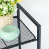 imageSONGMICS 5Tier Storage Rack Bathroom Shelf Extendable Plant Stand with Adjustable Shelf for Bathroom Living Room Balcony Kitchen Black UBSC35BK 118 x 15 x 504 InchesBlack