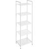 imageSONGMICS 5Tier Storage Rack Bathroom Shelf Extendable Plant Stand with Adjustable Shelf for Bathroom Living Room Balcony Kitchen Black UBSC35BK 118 x 15 x 504 InchesWhite
