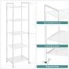 imageSONGMICS 5Tier Storage Rack Bathroom Shelf Extendable Plant Stand with Adjustable Shelf for Bathroom Living Room Balcony Kitchen Black UBSC35BK 118 x 15 x 504 InchesWhite