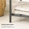imageSONGMICS 5Tier Storage Rack Bathroom Shelf Extendable Plant Stand with Adjustable Shelf for Bathroom Living Room Balcony Kitchen Black UBSC35BK 118 x 15 x 504 InchesBlack