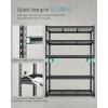 imageSONGMICS 5Tier Storage Shelves HeavyDuty Garage Shelving Adjustable Shelving Unit Steel Shelf Boltless Assembly for Garage 2200 lb Load 24 x 48 x 72 Inches Ink Black UGLR454B0124D x 48W x 72H