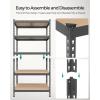 imageSONGMICS 5Tier Storage Shelves Load 2310 lb Garage Storage Boltless Assembly Adjustable Shelving Unit 118 x 295 x 591 Inches for Study Shed Basement Black and Rustic Brown UGLR300B11Gray  Natural Beige