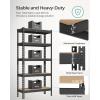 imageSONGMICS 5Tier Storage Shelves Load 2310 lb Garage Storage Boltless Assembly Adjustable Shelving Unit 118 x 295 x 591 Inches for Study Shed Basement Black and Rustic Brown UGLR300B11Black  Natural Beige