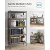 imageSONGMICS 5Tier Storage Shelves Load 2310 lb Garage Storage Boltless Assembly Adjustable Shelving Unit 118 x 295 x 591 Inches for Study Shed Basement Black and Rustic Brown UGLR300B11Gray  Natural Beige