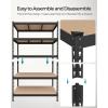imageSONGMICS 5Tier Storage Shelves Load 2310 lb Garage Storage Boltless Assembly Adjustable Shelving Unit 118 x 295 x 591 Inches for Study Shed Basement Black and Rustic Brown UGLR300B11Black  Natural Beige