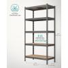 imageSONGMICS 5Tier Storage Shelves Load 2310 lb Garage Storage Boltless Assembly Adjustable Shelving Unit 118 x 295 x 591 Inches for Study Shed Basement Black and Rustic Brown UGLR300B11Gray  Natural Beige