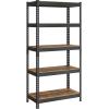 imageSONGMICS 5Tier Storage Shelves Load 2310 lb Garage Storage Boltless Assembly Adjustable Shelving Unit 118 x 295 x 591 Inches for Study Shed Basement Black and Rustic Brown UGLR300B11Black  Rustic Brown
